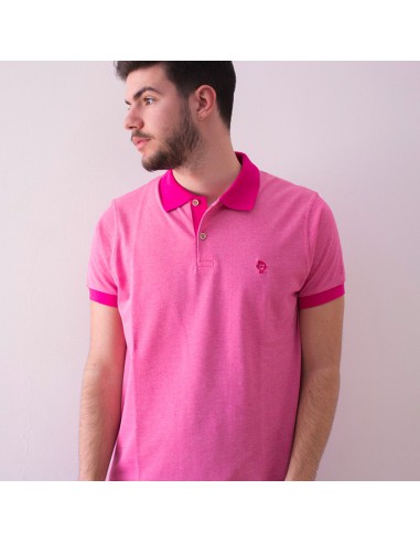 Polo hombre manga corta rosa.