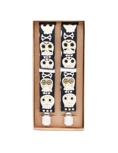 Tirantes  Calaveras Mexicanas Negro