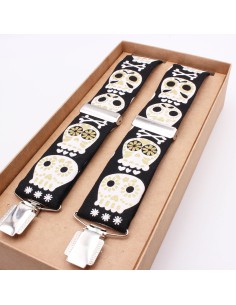 Tirantes  Calaveras Mexicanas Negro 2