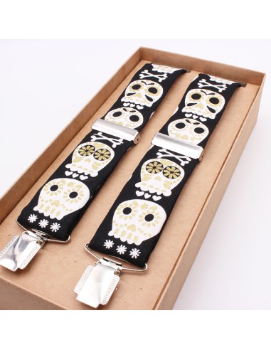 Tirantes  Calaveras Mexicanas Negro