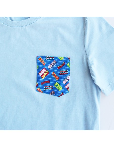 CAMISETA AZUL SUPER HÉROES