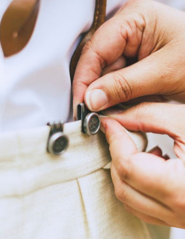 Juego 6 Botones para tirantes Bronce