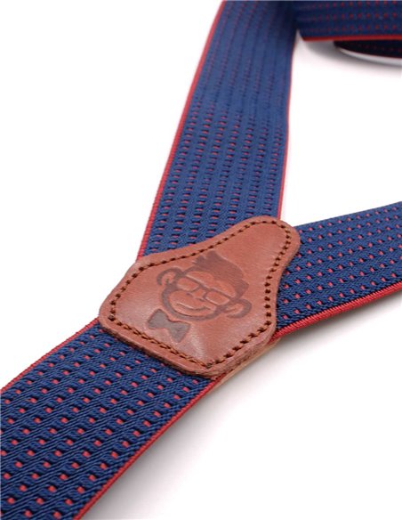 Tirantes Topitos Relieve Azul Burdeos Y