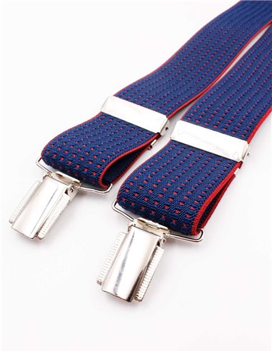 Tirantes Topitos Relieve Azul Burdeos Y