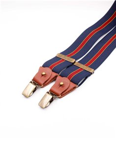 Tirantes Azules raya granate 2