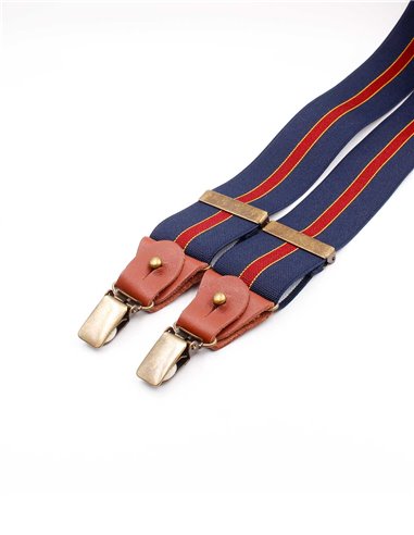 Tirantes Azules raya granate