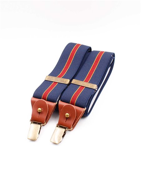 Tirantes Azules raya granate