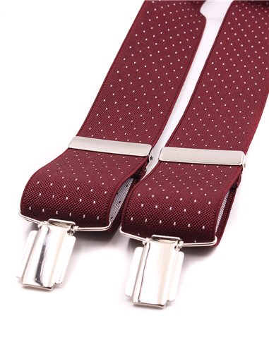 Tirantes Burdeos Mini lunares blancos X/Y