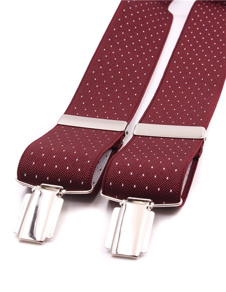 Tirantes Burdeos Mini lunares blancos X/Y