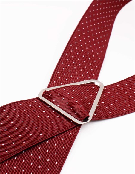 Tirantes Burdeos Mini lunares blancos X/Y