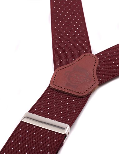 Tirantes Burdeos Mini lunares blancos X/Y