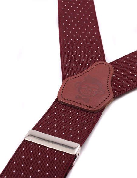 Tirantes Burdeos Mini lunares blancos X/Y