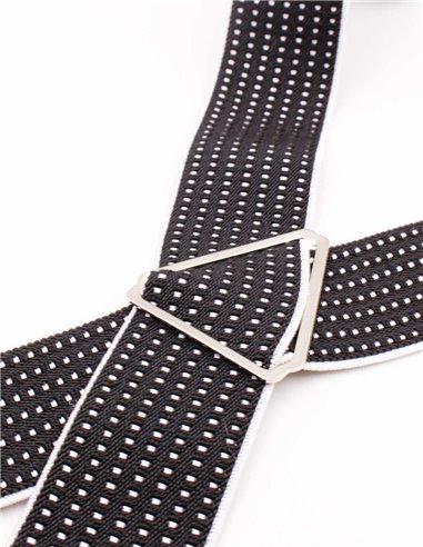 Tirantes Negro micro lunares relieve X/Y