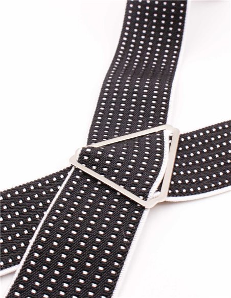 Tirantes Negro micro lunares relieve X/Y