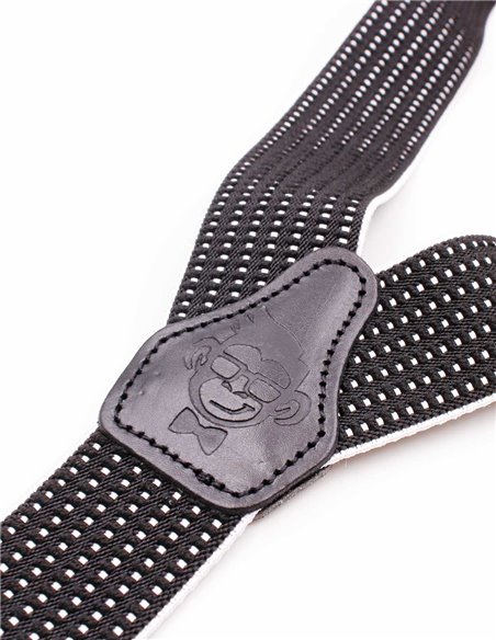 Tirantes Negro micro lunares relieve X/Y