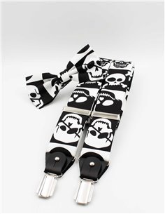 Conjunto Tirantes y Pajarita Calaveras Cuadro