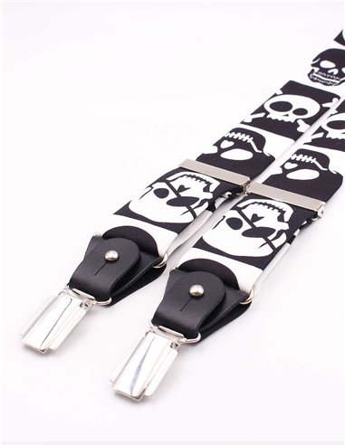 Conjunto Tirantes y Pajarita Calaveras Cuadro