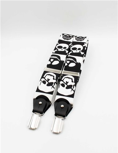 Conjunto Tirantes y Pajarita Calaveras Cuadro