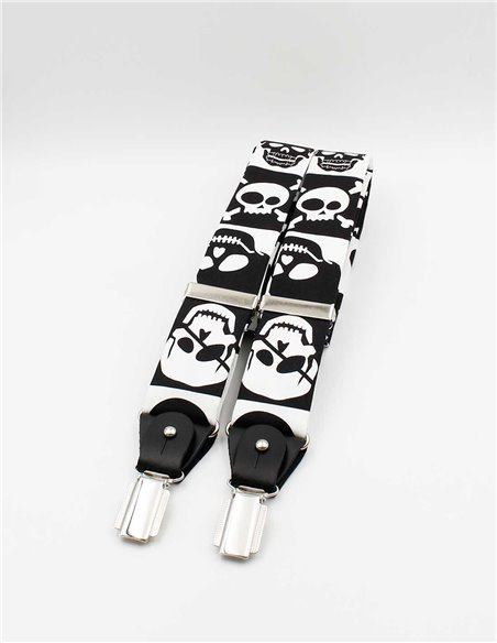 Conjunto Tirantes y Pajarita Calaveras Cuadro