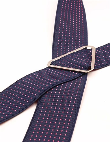 Tirantes Azul micro lunares rosas X/Y