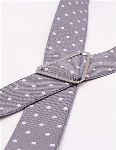 Tirantes Gris  lunares blancos X/Y