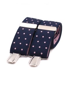 Tirantes azul marino lunares  rosas X/Y