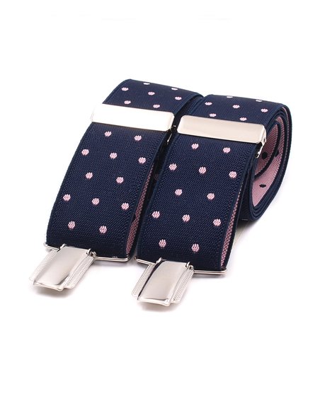 Tirantes azul marino lunares  rosas X/Y