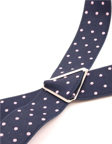 Tirantes azul marino lunares  rosas X/Y