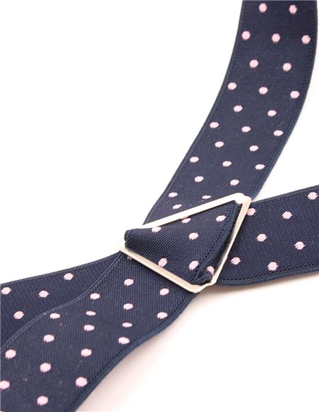 Tirantes azul marino lunares  rosas X/Y