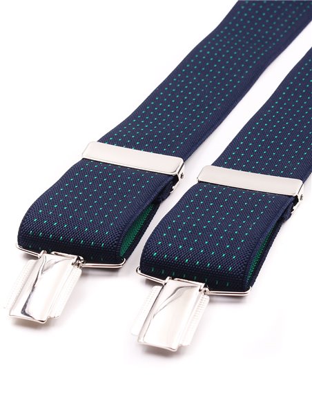 Tirantes Azul marino y micro lunares verdes X/Y Tirantes Azul marino y micro lunares verdes X/Y