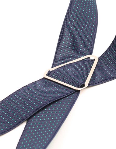 Tirantes Azul marino y micro lunares verdes X/Y
