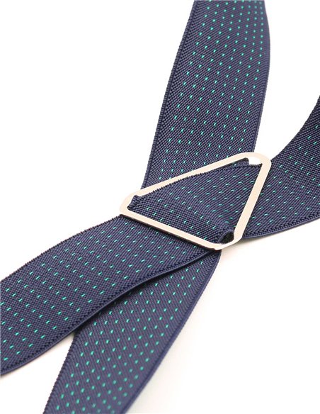 Tirantes Azul marino y micro lunares verdes X/Y Tirantes Azul marino y micro lunares verdes X/Y