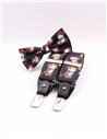 Conjunto Tirantes y Pajarita Calaveras Flores