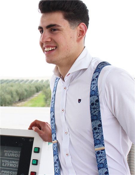 Tirantes Calaveras Cachemir azul X/Y