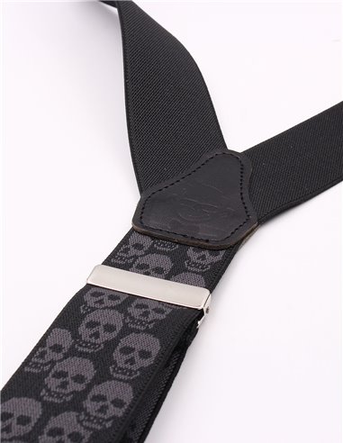 Tirantes Negro Calaveras Back