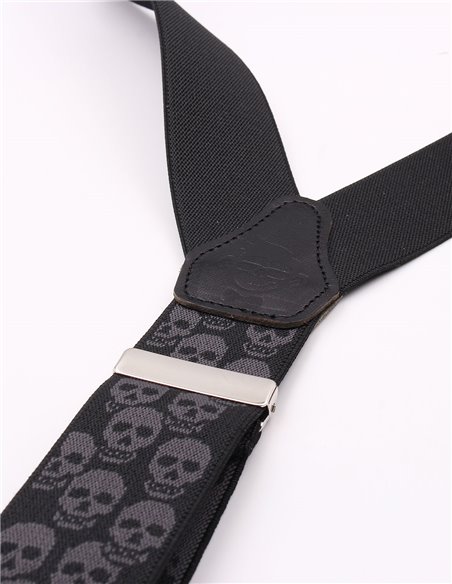 Tirantes Negro Calaveras Back
