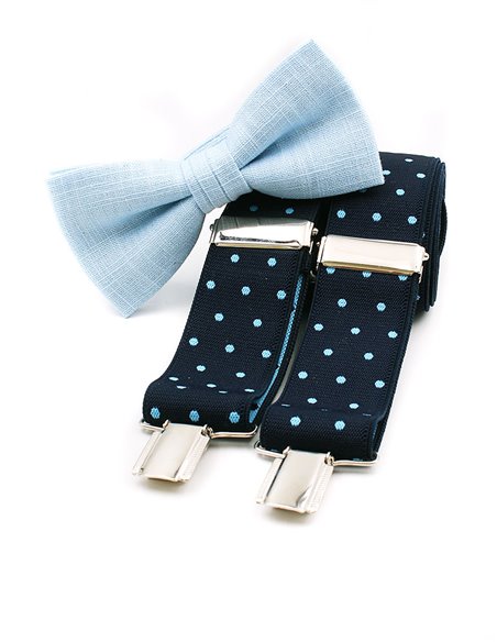 Conjunto Tirantes y Pajarita Lino Azul celeste Conjunto Tirantes y Pajarita Lino Azul celeste