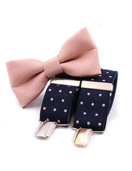 Conjunto Tirantes y Pajarita Lino Rosa Conjunto Tirantes y Pajarita Lino Rosa