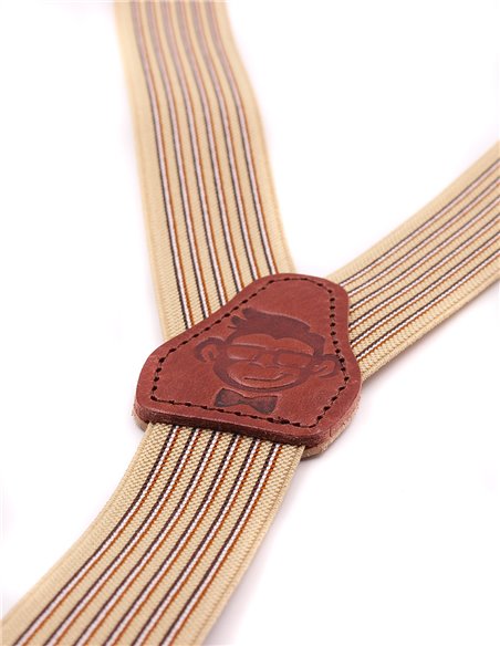 Tirantes Hombre Beige rayas 25 