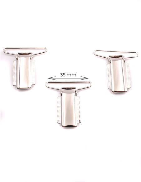 Juego 3 Pinzas de plata 35 mm Juego 3 Pinzas de plata 35 mm