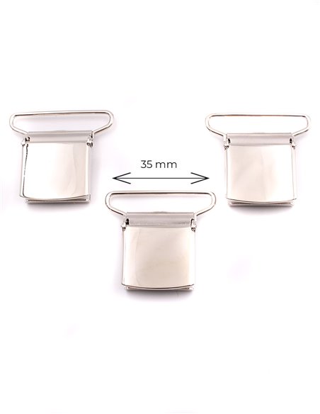 Juego 3 Pinzas de plata Cuadradas 35 mm