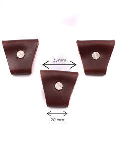 Juego 3 Terminales para tirantes marrón oscuro 2