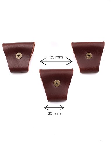 Juego 3 Terminales para tirantes marrón oscuro Bronce