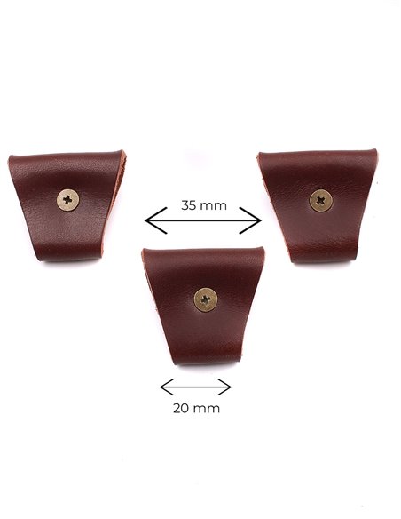 Juego 3 Terminales para tirantes marrón oscuro Bronce