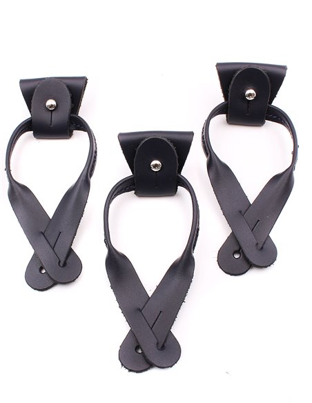 Juego 3 Terminales + Lazos de Cuero para Botones Negro