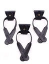 Juego 3 Terminales + Lazos de Cuero para Botones Negro Bronce