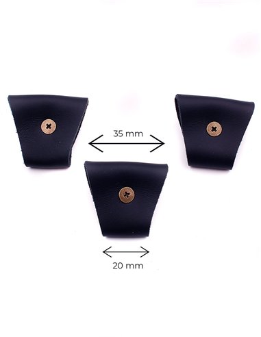 Juego 3 Terminales para tirantes Azul Marino Bronce