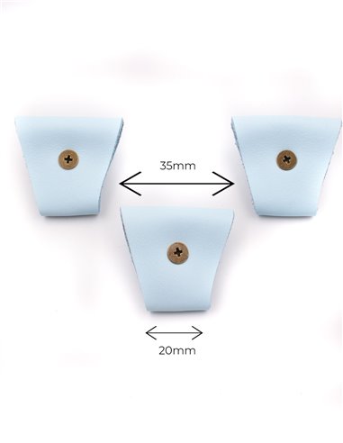 Juego 3 Terminales para tirantes Azul Celeste Bronce