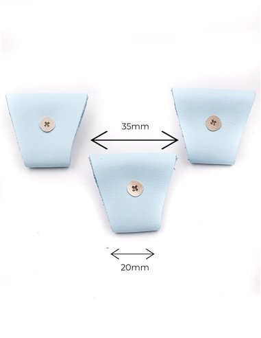 Juego 3 Terminales para tirantes Azul Celeste BPlata