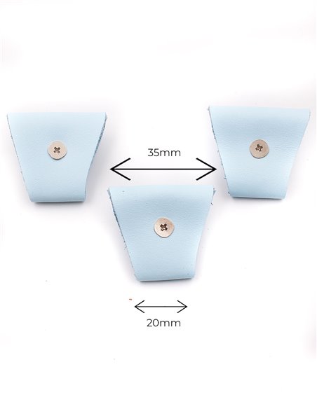 Juego 3 Terminales para tirantes Azul Celeste BPlata